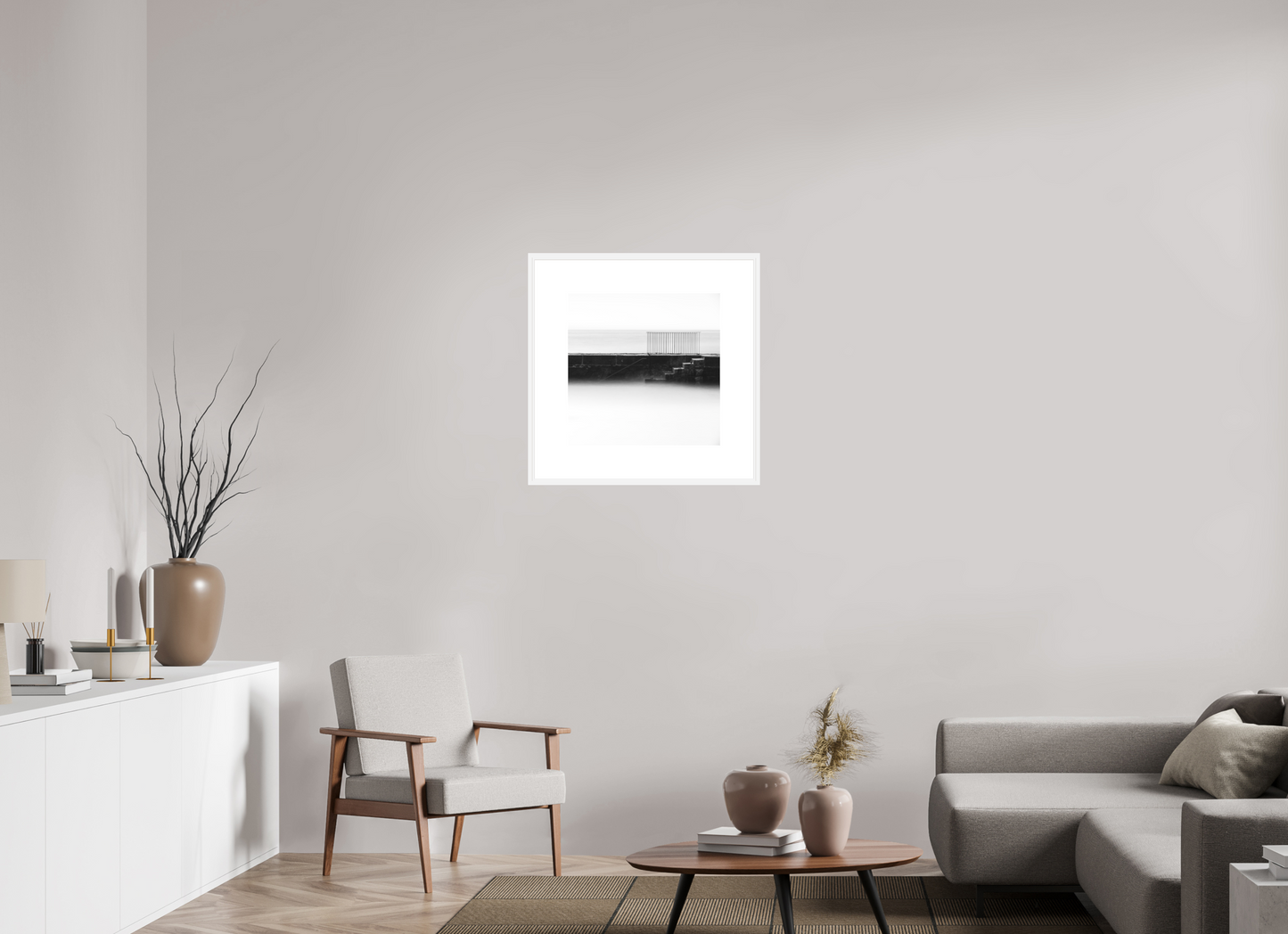 50 x 50 cm, White Frame Museum Glass Products Chat GBT V1 SQ