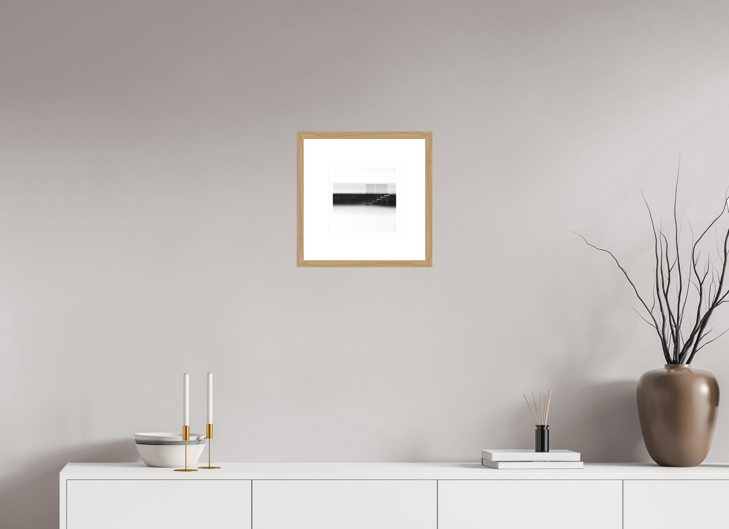 20 cm x 20 cm, Natural Oak Frame Museum Glass Product Template