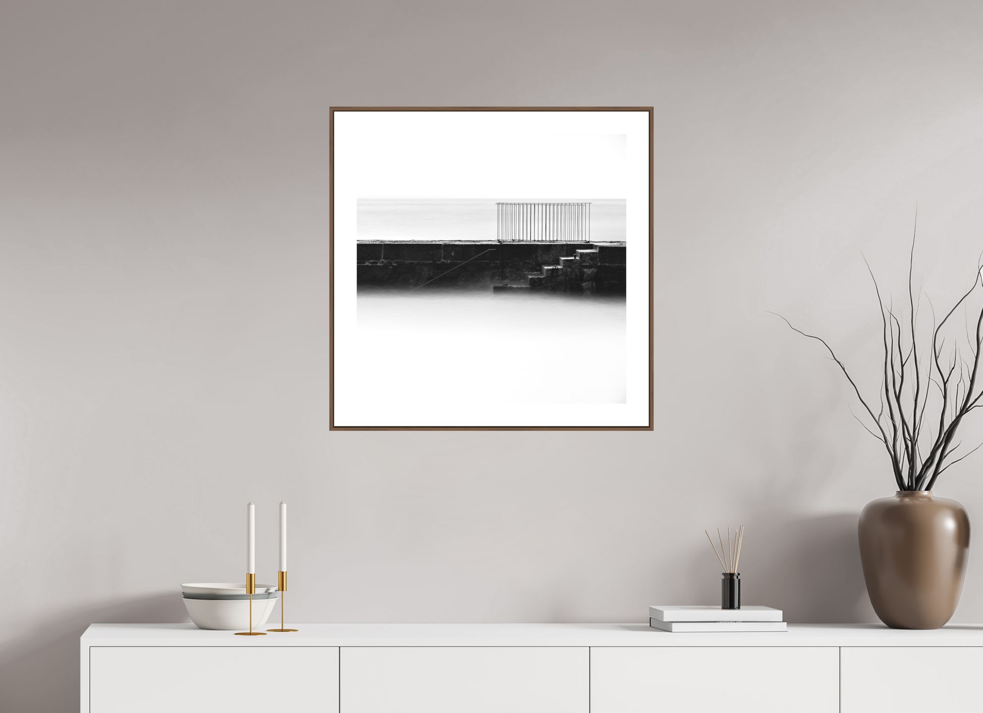 60 x 60 cm, Walnut Floater Coumeenole Study I
