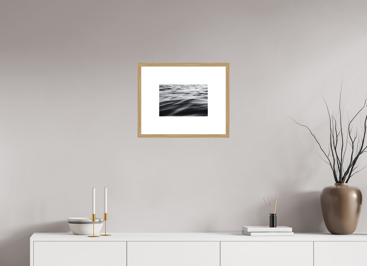 30 x 20 cm, Natural Oak Frame Museum Glass Landscape V1