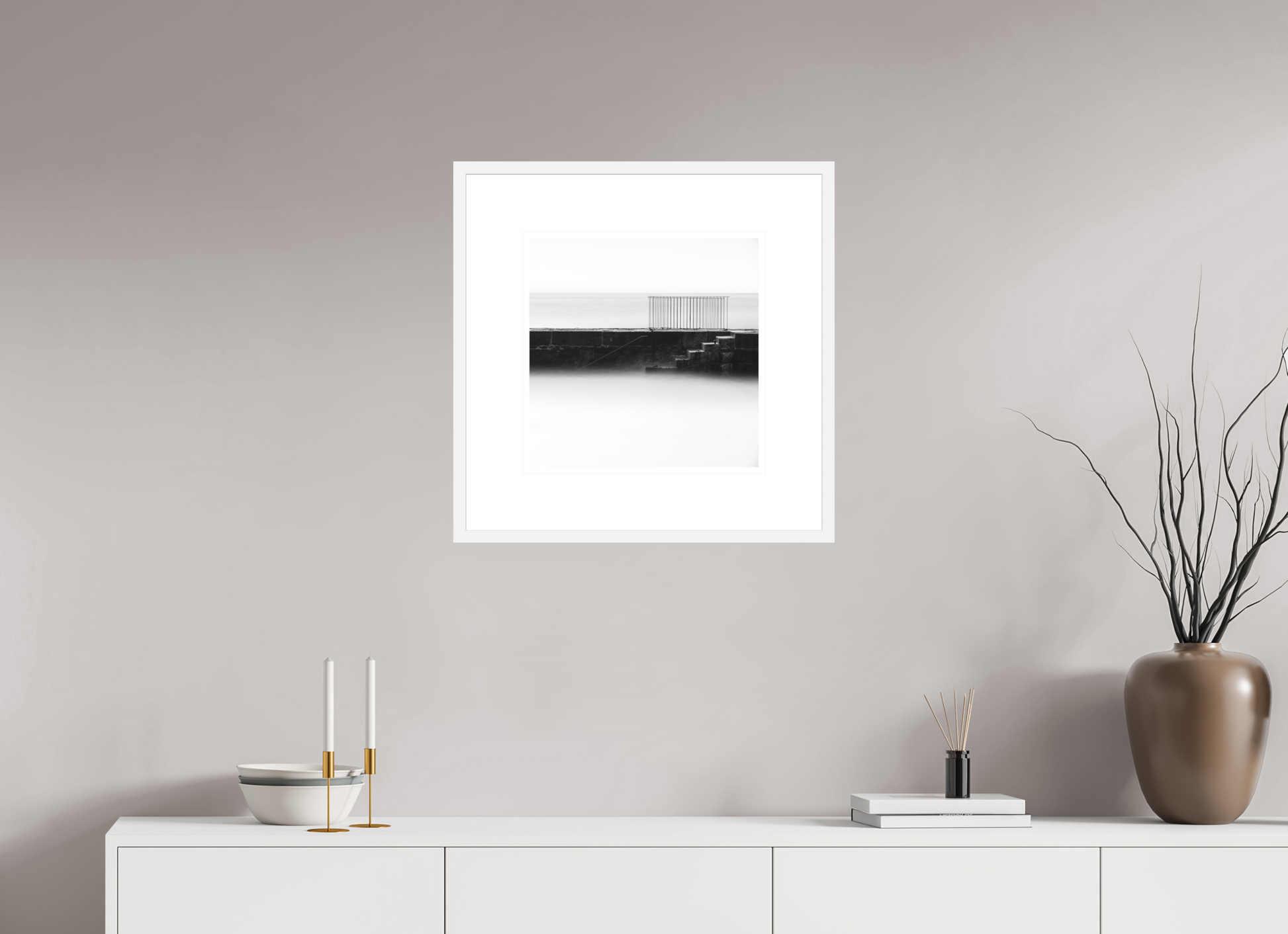 40 x 40 cm, White Frame Museum Glass Products Chat GBT V1 SQ