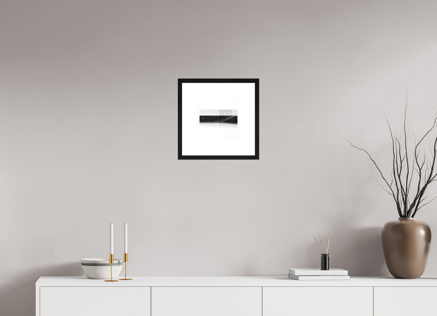 20 x 20 cm, Black Oak  8 cm Mount Coumeenole Study I