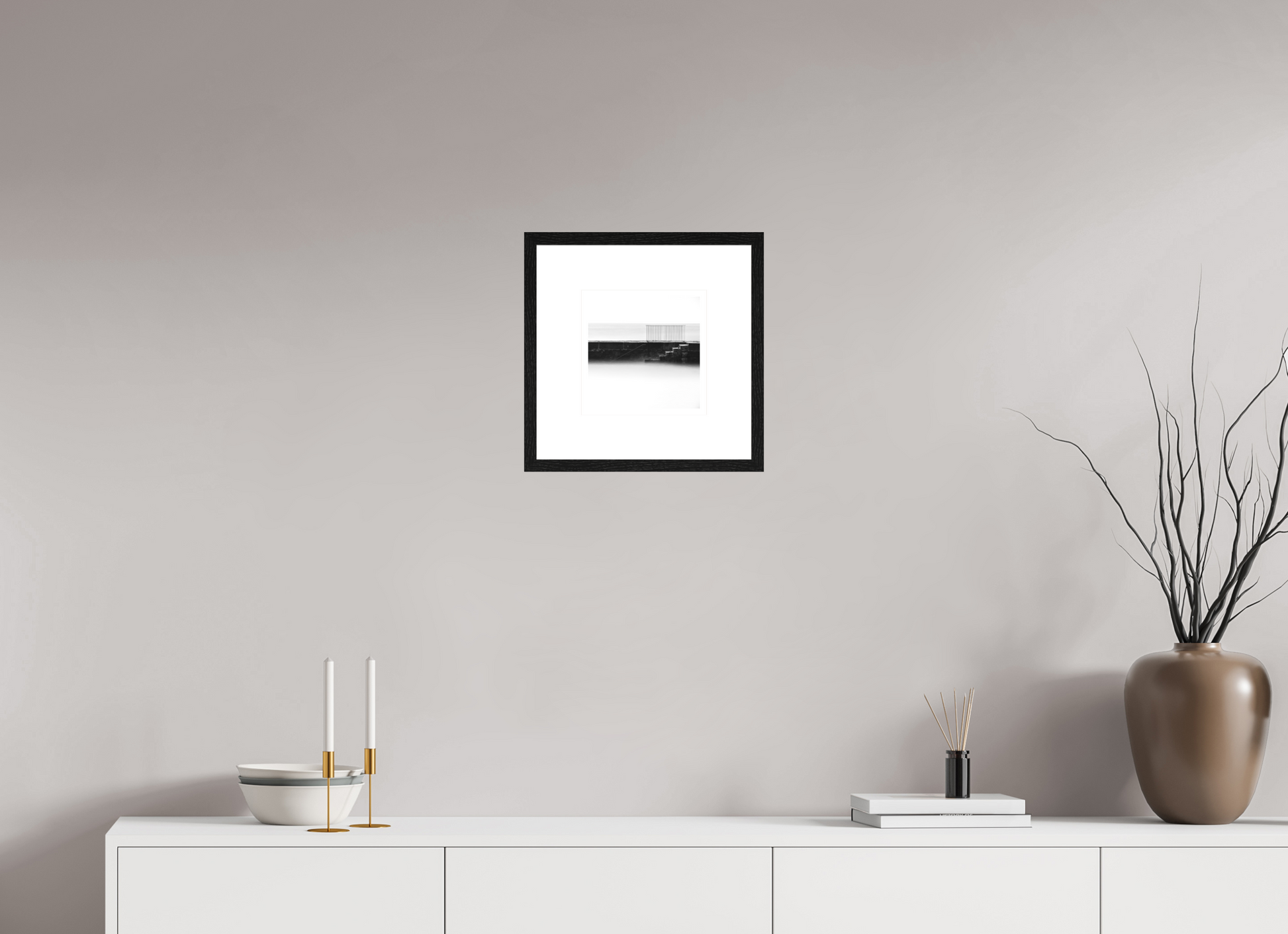 20 x 20 cm, Black Oak  8 cm Mount Coumeenole Study I