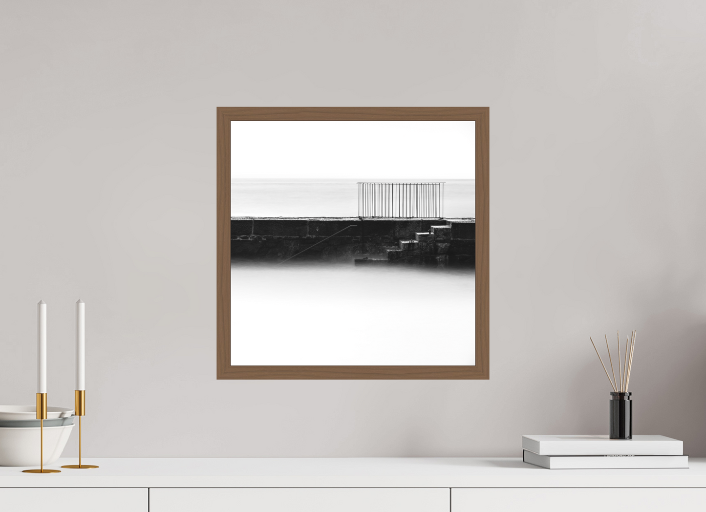 40 x 40 cm, Walnut Gallery Frame Fine Art Matte Acrylic Gallery Frame walnut