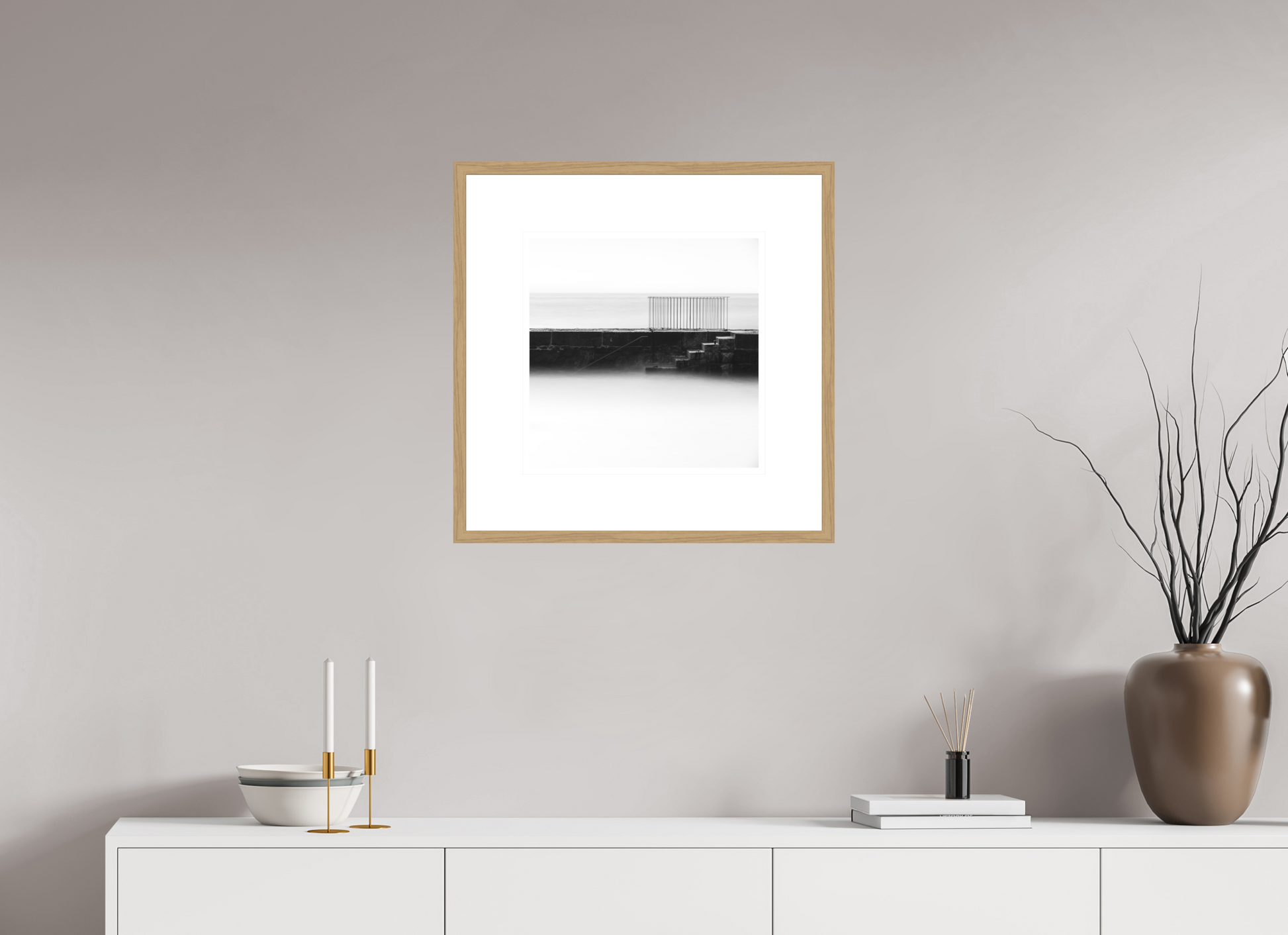 40 x 40 cm, Natural Oak Frame Museum Glass Products Chat GBT V1 SQ