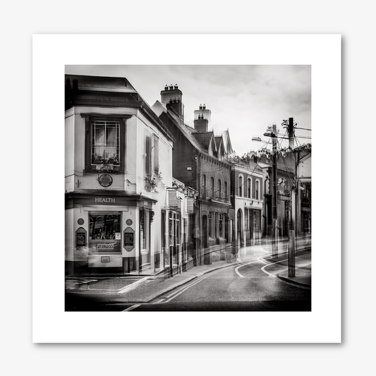 Dalkey village Main Street image black and white