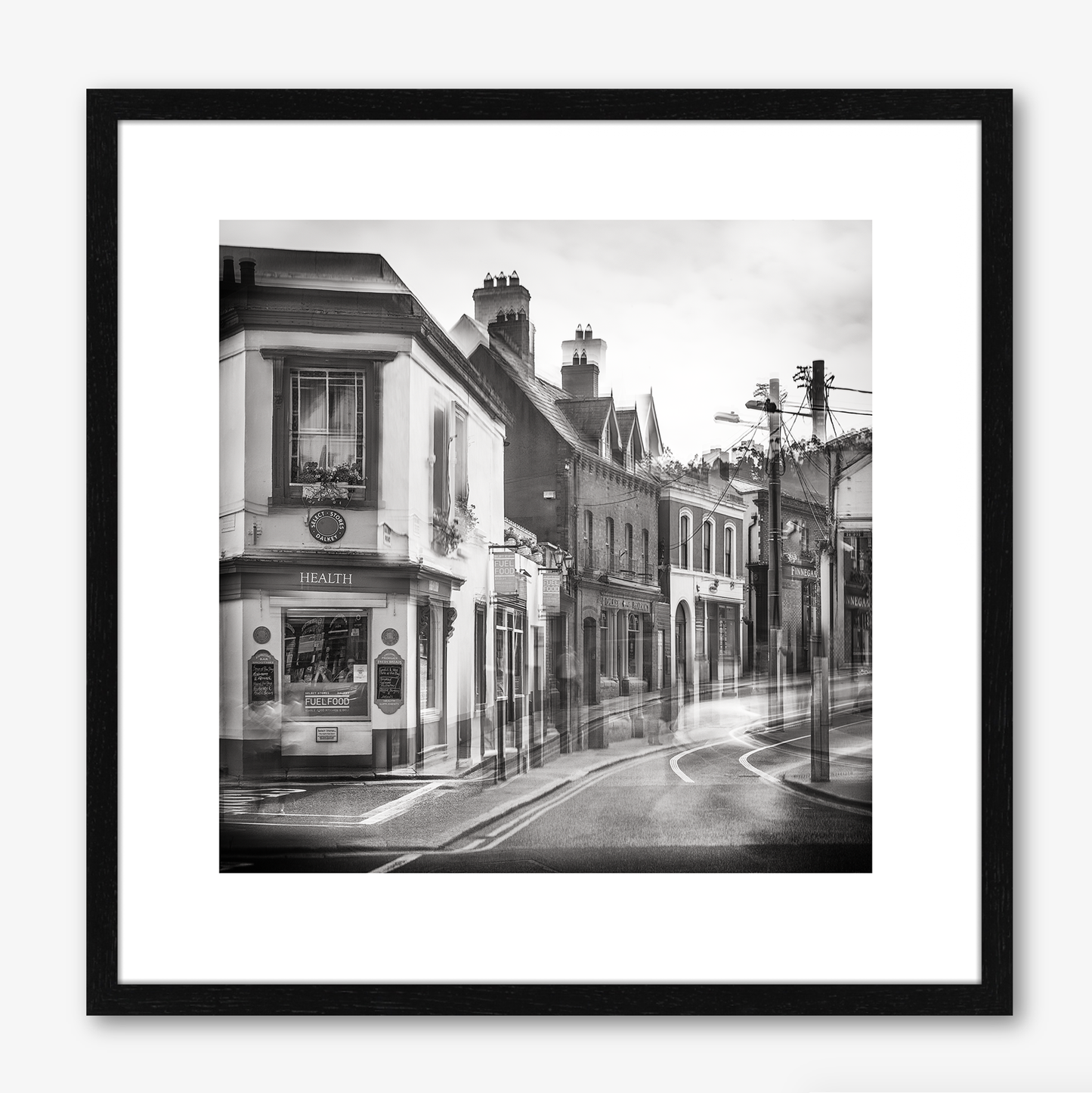 framed black and white image of Dalkey village Dublin Ireland 